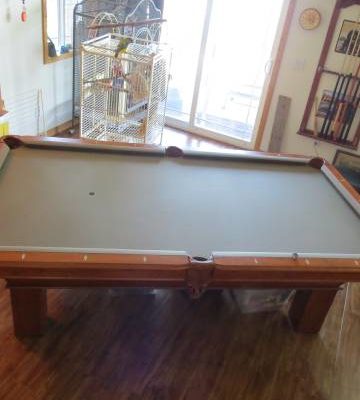 Pool Table - Maple with Leather Pockets & Accessories